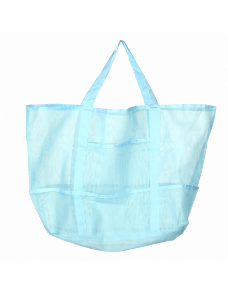 Sac de plage filet - L 38,5 cm x l 62,5 cm x H 17 cm - Bleu