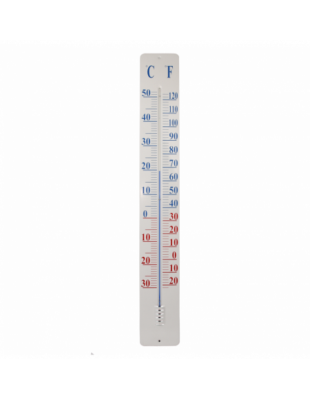 Thermomètre sur plaque en métal - l 12 cm x H 90 cm