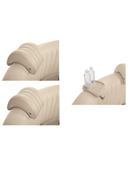 Lot de 2 appuis-tête et 1 porte-gobelets pour Spa - Intex