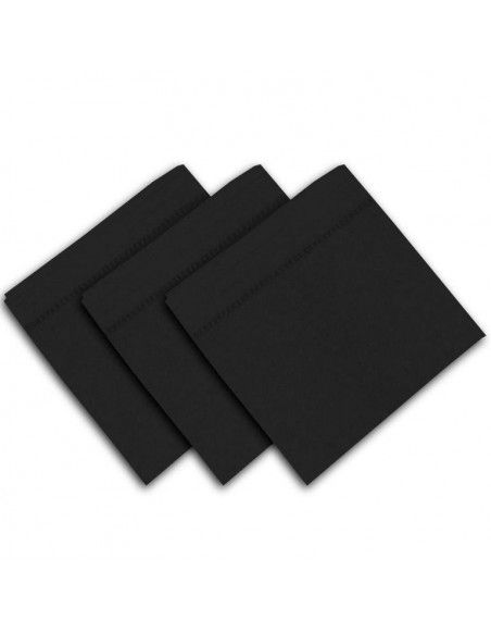 Lot de 3 serviettes de table - L 45 x l 45 cm - Venise - Noir