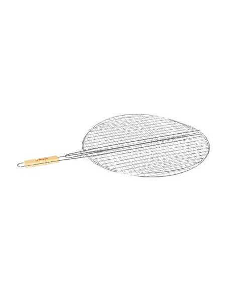 Double grille barbecue ronde - D 50 x H 75 cm - Métal chromé