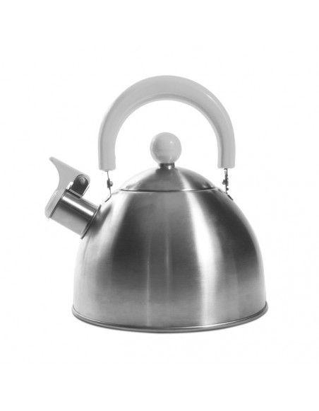 Bouilloire sifflante tous feux - Inox - 1,5L - Blanc