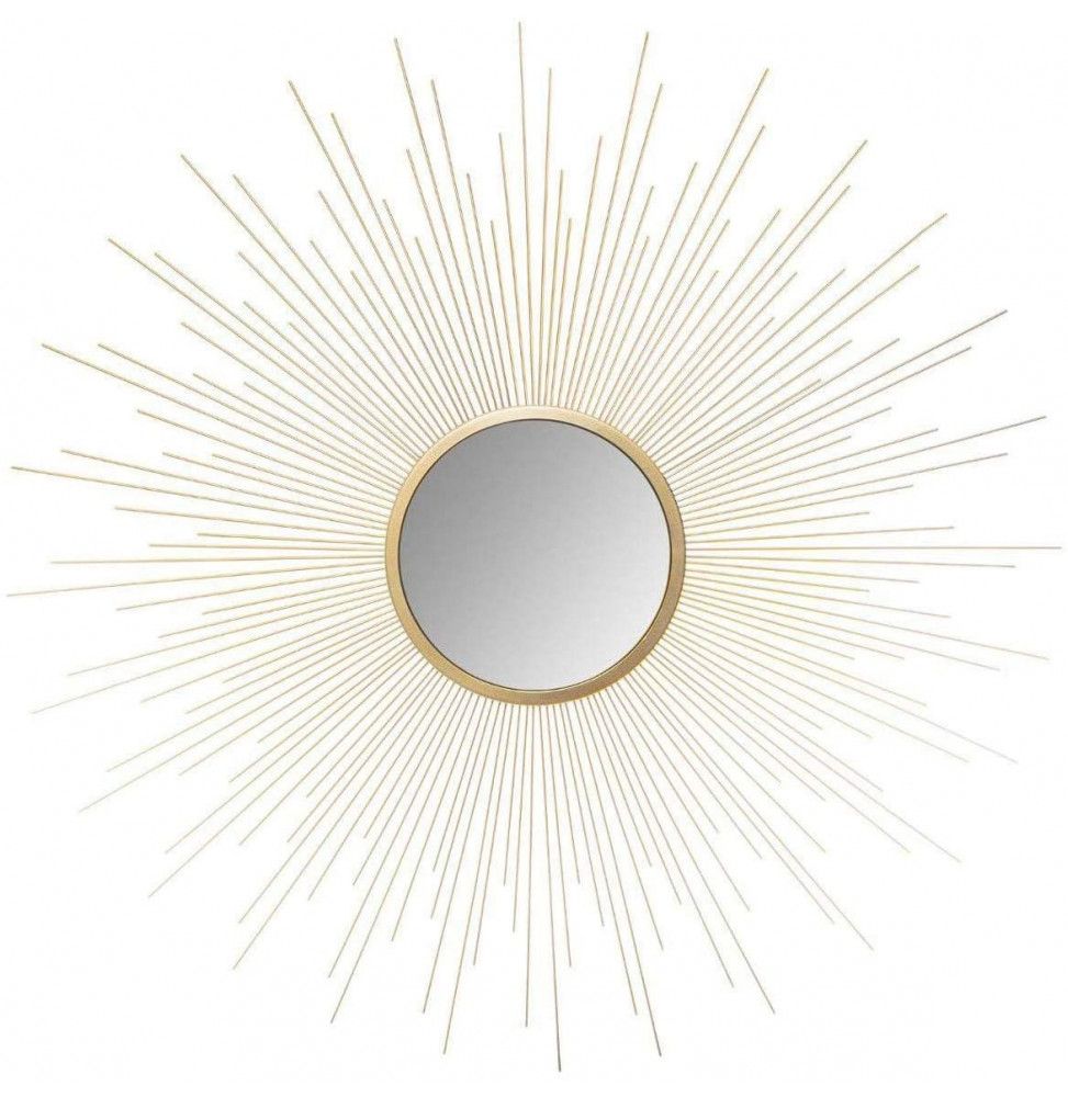 Miroir mural rond - D 70 cm - Doré