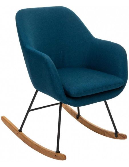 Fauteuil à bascule - L 64 x P 78 x H 87,5 cm - Rocking Chair - Bleu