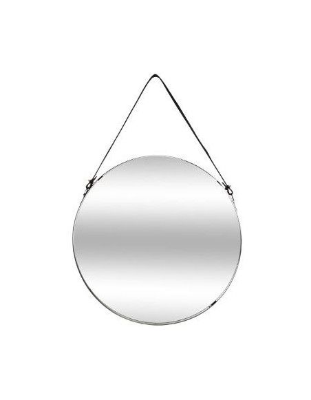 Miroir rond en métal - D 38 cm - Noir