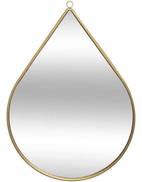 Miroir en forme de goutte - L 21 x H 28,5 cm - Doré