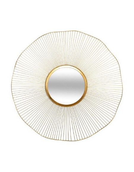 Miroir en métal - D 97 cm - Soleil - Jodie - Doré