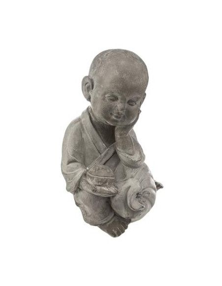 Bouddha enfant assis - L28,5 x P 21,5 cm - Gris