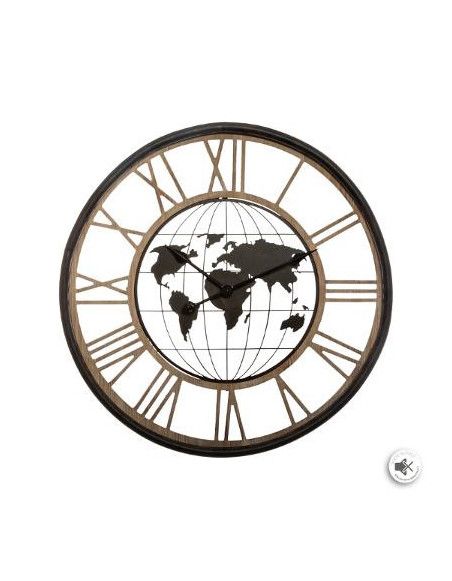Horloge monde - D 67 cm - Métal