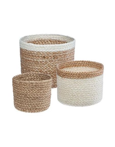 Lot de 3 paniers de rangement - Jute - Dimensions différentes