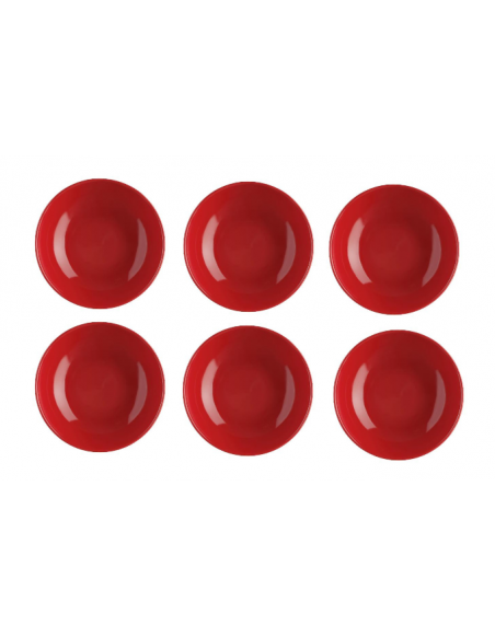 Lot de 6 assiettes creuses - Colorama - D 22 cm - Rouge