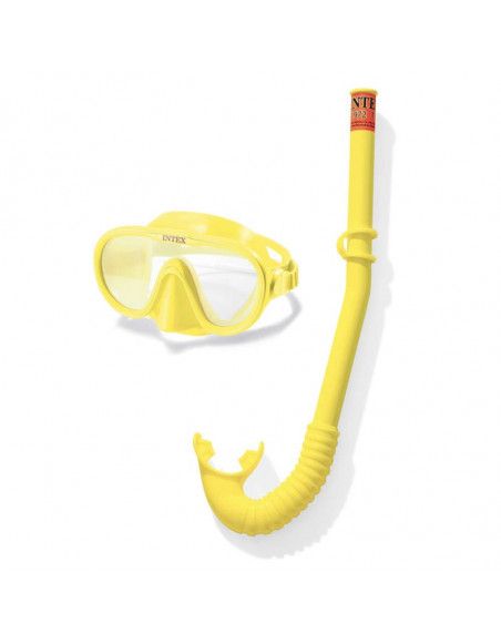 Ensemble masque et tuba - L 22,5 cm x l 8 cm x H 50,5 cm - Jaune