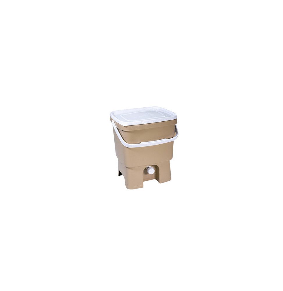 Poubelle composteur organique - 16 L - Bokashi - Beige