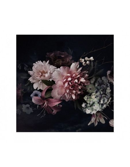 Tableau fleurs roses - L 80 x l 80 cm x H 0,4 cm