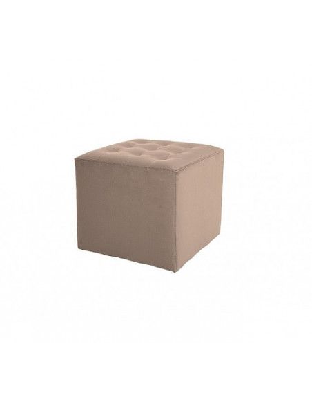 Pouf en velours - Lori - L 39 cm x H 34 cm - Beige