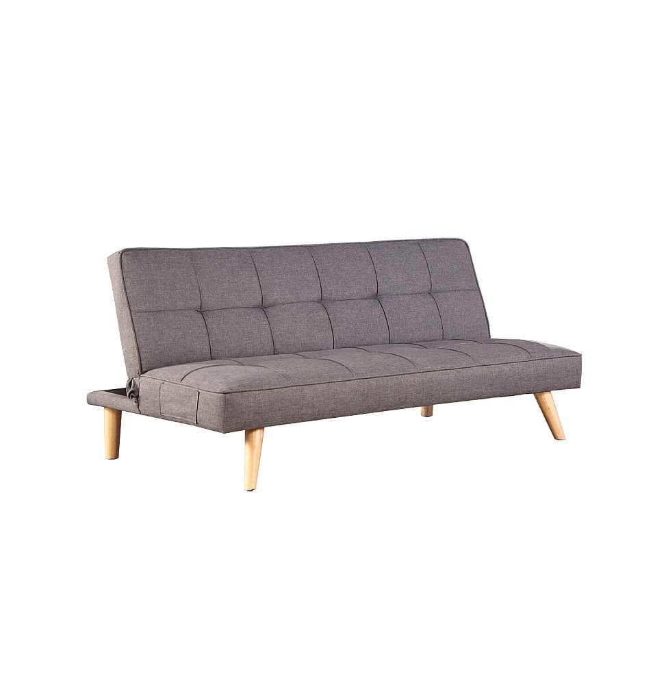 Canapé convertible - L 175 x P 83 x H 77 cm - Gris