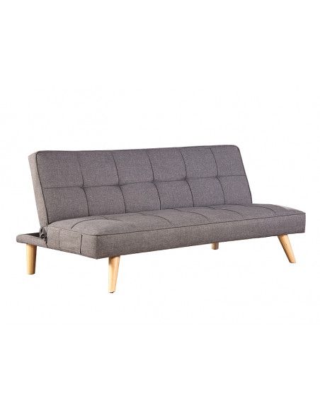 Canapé convertible - L 175 x P 83 x H 77 cm - Gris