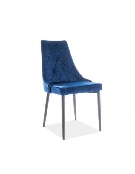 Chaise en velours - Trix - L 46 x P 46 x H 88 cm - Bleu