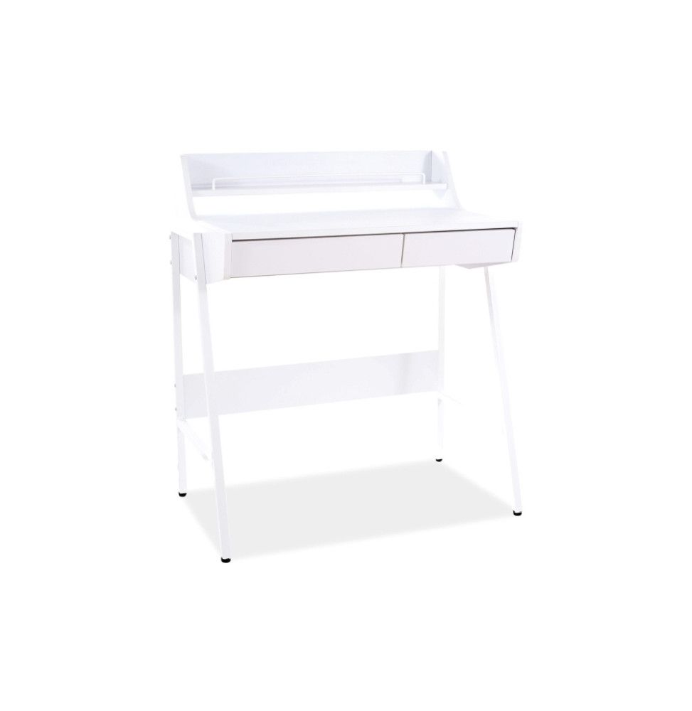 Bureau - Bois et métal - L 77 x P 48 x H 89 cm - Blanc