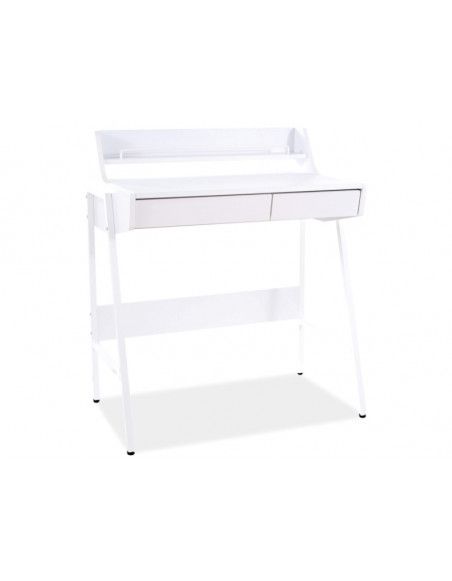 Bureau - Bois et métal - L 77 x P 48 x H 89 cm - Blanc