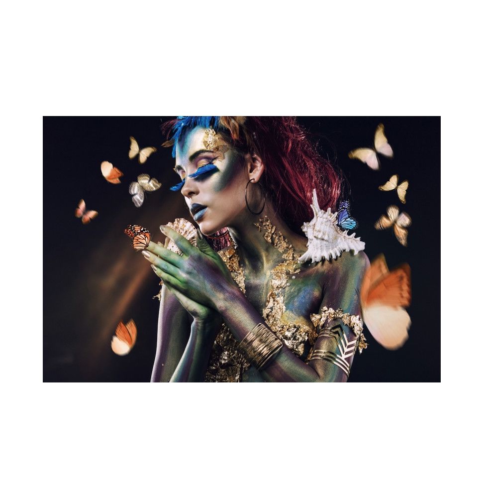 Tableau - Papillon - L 120 x l 80 x H 0,4 cm - Verre trempé