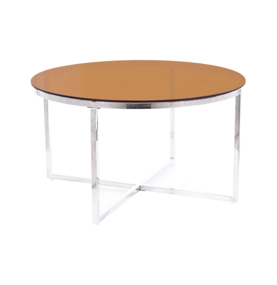 Table basse ronde - Crystal - D 80 x H 45 cm - Ambre