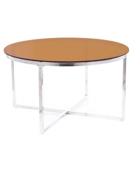 Table basse ronde - Crystal - D 80 x H 45 cm - Ambre