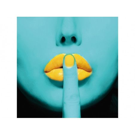 Tableau - Lèvres jaunes - L 80 x l 80 cm x H 0,4 cm