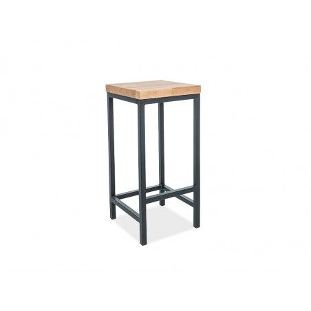 Tabouret de bar - Industriel - L 35 x H 75 cm - Noir