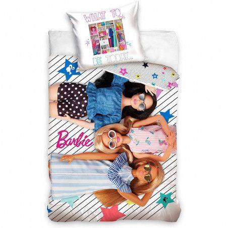 Parure de lit - 140 x 200 cm - Barbie - Blanc