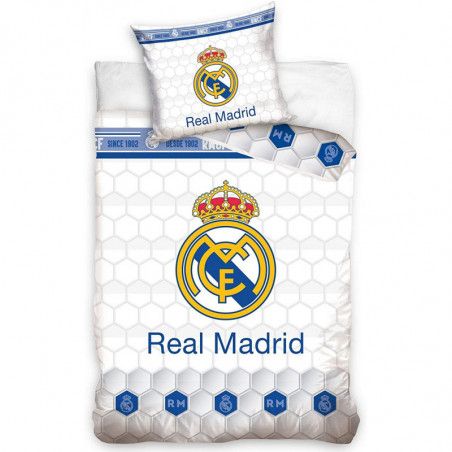 Parure de lit - Real Madrid - 140 x 200 cm - Blanc